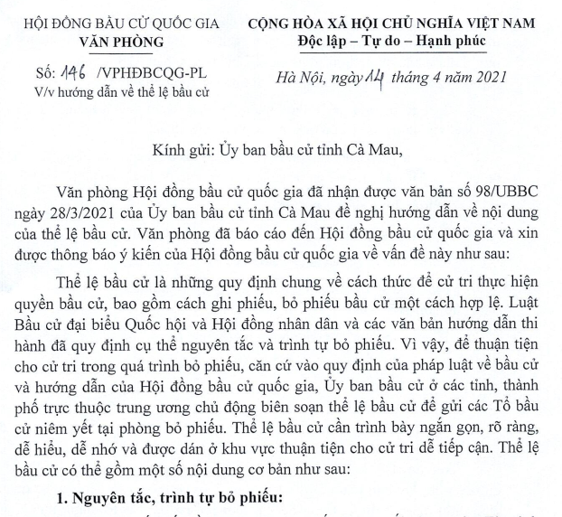 Hướng dẫn thể lệ bầu cử