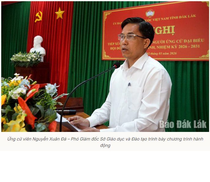 Ứng cử viên đại biểu HĐND tỉnh đơn vị bầu cử số 19 tiếp xúc cử tri tại xã Cuôr Đăng